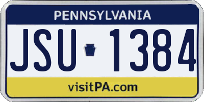 PA license plate JSU1384