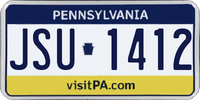PA license plate JSU1412