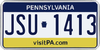 PA license plate JSU1413