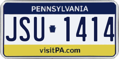 PA license plate JSU1414