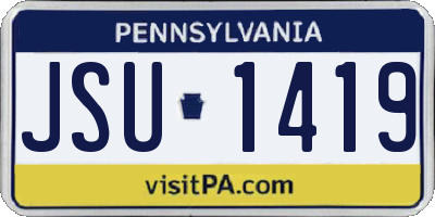 PA license plate JSU1419