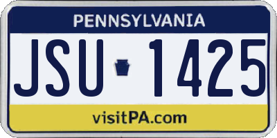 PA license plate JSU1425