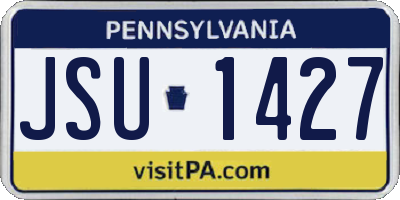 PA license plate JSU1427