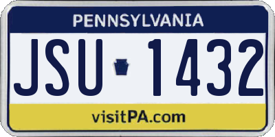 PA license plate JSU1432