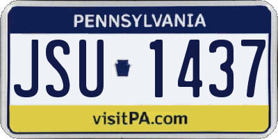 PA license plate JSU1437