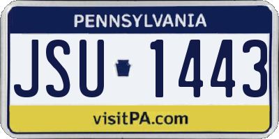 PA license plate JSU1443