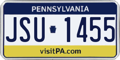 PA license plate JSU1455