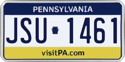 PA license plate JSU1461