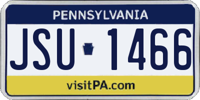 PA license plate JSU1466