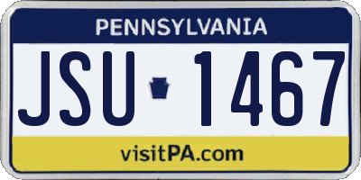 PA license plate JSU1467