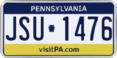 PA license plate JSU1476