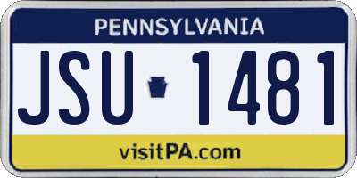 PA license plate JSU1481