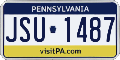 PA license plate JSU1487
