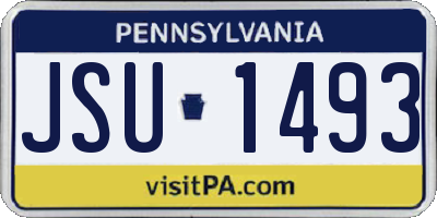 PA license plate JSU1493