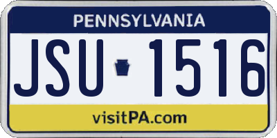 PA license plate JSU1516