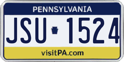 PA license plate JSU1524