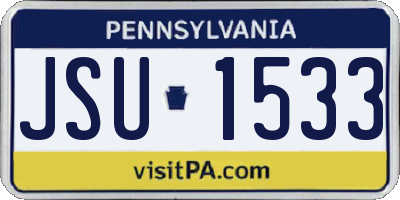 PA license plate JSU1533
