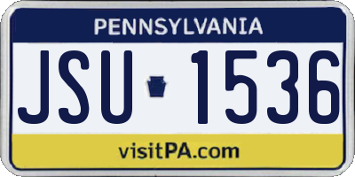 PA license plate JSU1536
