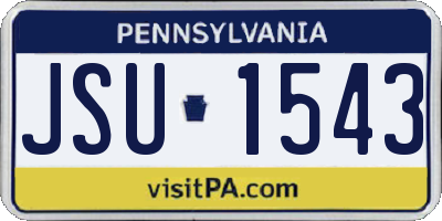 PA license plate JSU1543