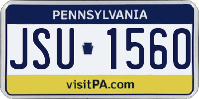 PA license plate JSU1560