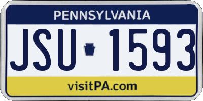 PA license plate JSU1593