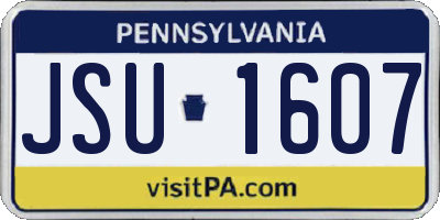PA license plate JSU1607
