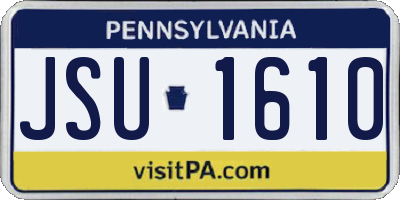 PA license plate JSU1610