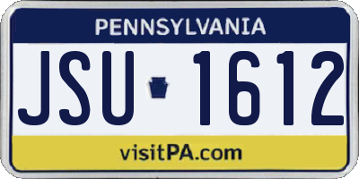 PA license plate JSU1612