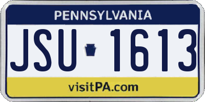 PA license plate JSU1613