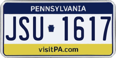 PA license plate JSU1617