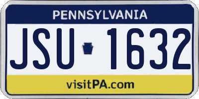 PA license plate JSU1632