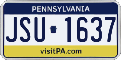 PA license plate JSU1637