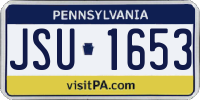 PA license plate JSU1653