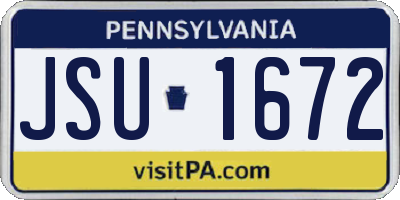 PA license plate JSU1672
