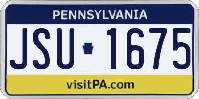 PA license plate JSU1675