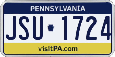 PA license plate JSU1724