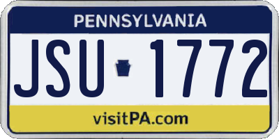 PA license plate JSU1772