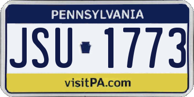 PA license plate JSU1773