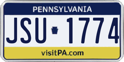 PA license plate JSU1774