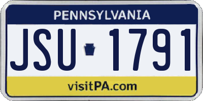 PA license plate JSU1791