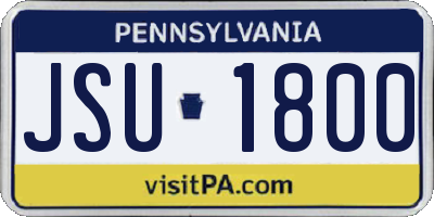PA license plate JSU1800