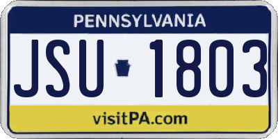PA license plate JSU1803