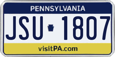 PA license plate JSU1807