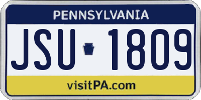 PA license plate JSU1809