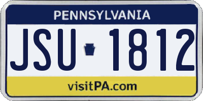 PA license plate JSU1812