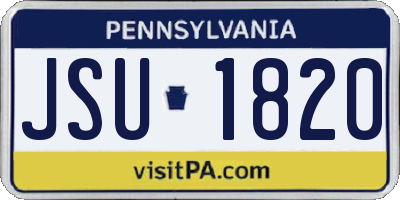 PA license plate JSU1820