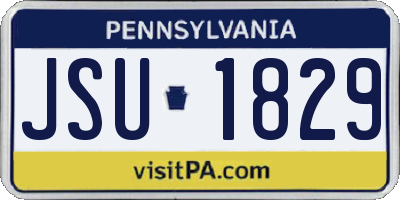 PA license plate JSU1829