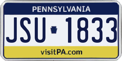 PA license plate JSU1833