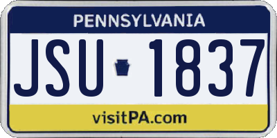 PA license plate JSU1837