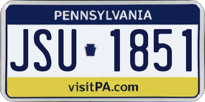 PA license plate JSU1851